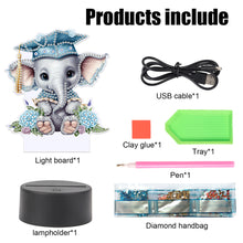 Load image into Gallery viewer, Acrylic Double Sided Diamond Painting LED Night Light for Adults (Elephant 2)
