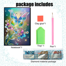 Load image into Gallery viewer, DIY Diamond Art Diary Book Journal Notebook 60 Pages A5 Diary(Dream Butterfly)
