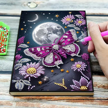 Load image into Gallery viewer, DIY Diamond Art Diary Book Journal Notebook 60 Pages A5(Moonlight Butterfly)
