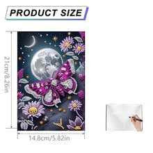 Load image into Gallery viewer, DIY Diamond Art Diary Book Journal Notebook 60 Pages A5(Moonlight Butterfly)
