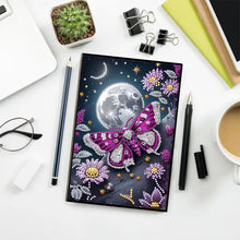 Load image into Gallery viewer, DIY Diamond Art Diary Book Journal Notebook 60 Pages A5(Moonlight Butterfly)
