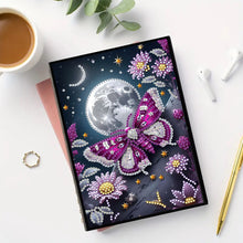 Load image into Gallery viewer, DIY Diamond Art Diary Book Journal Notebook 60 Pages A5(Moonlight Butterfly)
