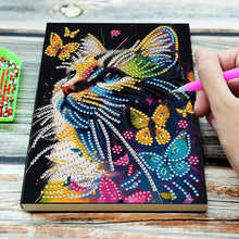 Load image into Gallery viewer, DIY Diamond Art Diary Book Journal Notebook 60 Pages A5 Diary(Butterfly Kitten)
