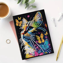 Load image into Gallery viewer, DIY Diamond Art Diary Book Journal Notebook 60 Pages A5 Diary(Butterfly Kitten)
