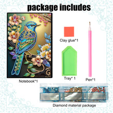 Load image into Gallery viewer, DIY Diamond Art Diary Book Journal Notebook 60 Pages A5 Diary(Flower Bird)
