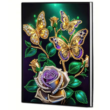 Load image into Gallery viewer, DIY Diamond Art Diary Book Journal Notebook 60 Pages A5 Diary(Butterfly Rose)
