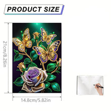 Load image into Gallery viewer, DIY Diamond Art Diary Book Journal Notebook 60 Pages A5 Diary(Butterfly Rose)
