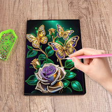 Load image into Gallery viewer, DIY Diamond Art Diary Book Journal Notebook 60 Pages A5 Diary(Butterfly Rose)
