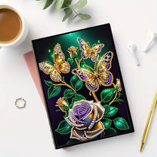 Load image into Gallery viewer, DIY Diamond Art Diary Book Journal Notebook 60 Pages A5 Diary(Butterfly Rose)
