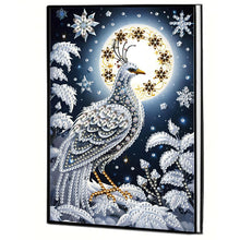 Load image into Gallery viewer, DIY Diamond Art Diary Book Journal Notebook 60 Pages A5 Diary(Snow Peacock)
