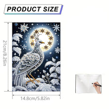 Load image into Gallery viewer, DIY Diamond Art Diary Book Journal Notebook 60 Pages A5 Diary(Snow Peacock)
