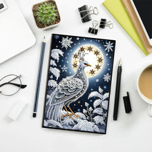 Load image into Gallery viewer, DIY Diamond Art Diary Book Journal Notebook 60 Pages A5 Diary(Snow Peacock)
