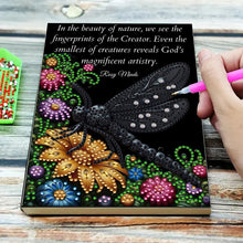 Load image into Gallery viewer, DIY Diamond Art Diary Book Journal Notebook 60Pages A5(Dragonfly English Letter)
