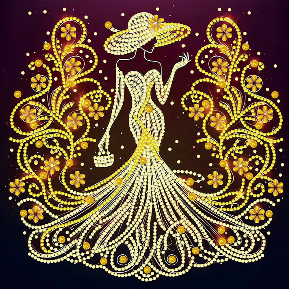 Diamond Painting - Partial Special Shaped - Elegant ladies (30*30CM)