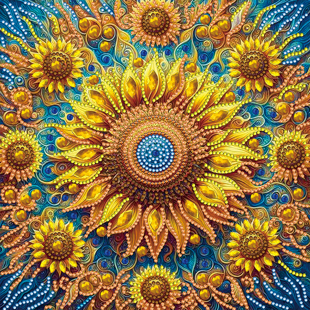 Diamond Painting - Partial Special Shaped - Sunflower flowers (30*30CM)