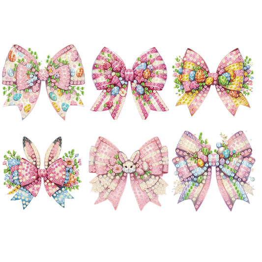6Pcs Easter Bow 5D DIY Diamond Painting Fridge Magnet for Adults Beginners
