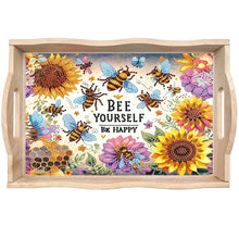 Load image into Gallery viewer, Wood Bee Flower 5D Diamond Painting Tray Art Craft for Desk Coffee Table
