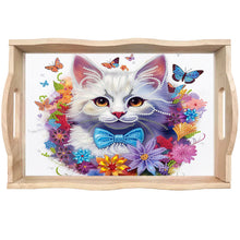 Load image into Gallery viewer, Wooden Cat 5D DIY Diamond Painting Tray Art Craft for Desk Coffee Table

