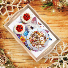 Load image into Gallery viewer, Wooden Cat 5D DIY Diamond Painting Tray Art Craft for Desk Coffee Table
