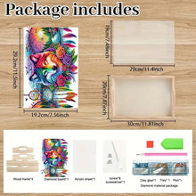 Load image into Gallery viewer, Wood Wolf Dream Catcher 5D Diamond Painting Tray Art Craft for Desk Coffee Table
