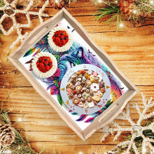 Load image into Gallery viewer, Wood Wolf Dream Catcher 5D Diamond Painting Tray Art Craft for Desk Coffee Table
