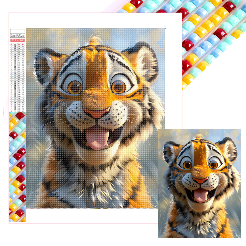 Diamond Painting - Full Square - Cute cartoon tigers (30*40CM)