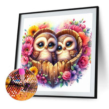 Load image into Gallery viewer, Diamond Painting - Full Round - Valentine&#39;s Day Love Tree Bush Owl (40*40CM)
