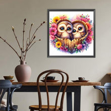 Load image into Gallery viewer, Diamond Painting - Full Round - Valentine&#39;s Day Love Tree Bush Owl (40*40CM)
