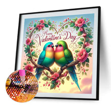 Load image into Gallery viewer, Diamond Painting - Full Round - Valentine&#39;s Day Love Wreath Parrot (40*40CM)
