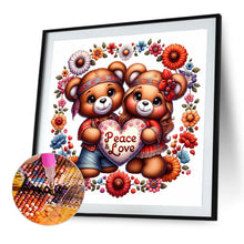 Load image into Gallery viewer, Diamond Painting - Full Round - Valentine&#39;s Day Wreath Love Bears (40*40CM)
