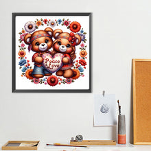 Load image into Gallery viewer, Diamond Painting - Full Round - Valentine&#39;s Day Wreath Love Bears (40*40CM)
