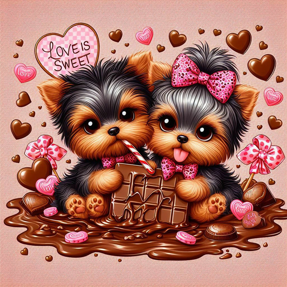 Diamond Painting - Full Round - Valentine's Day Chocolate Yorkshire (40*40CM)