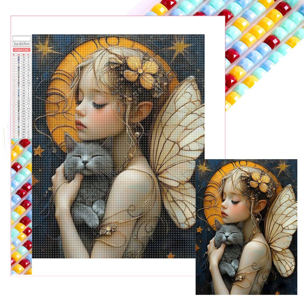 Diamond Painting - Full Square - Guardian cats (30*40CM)