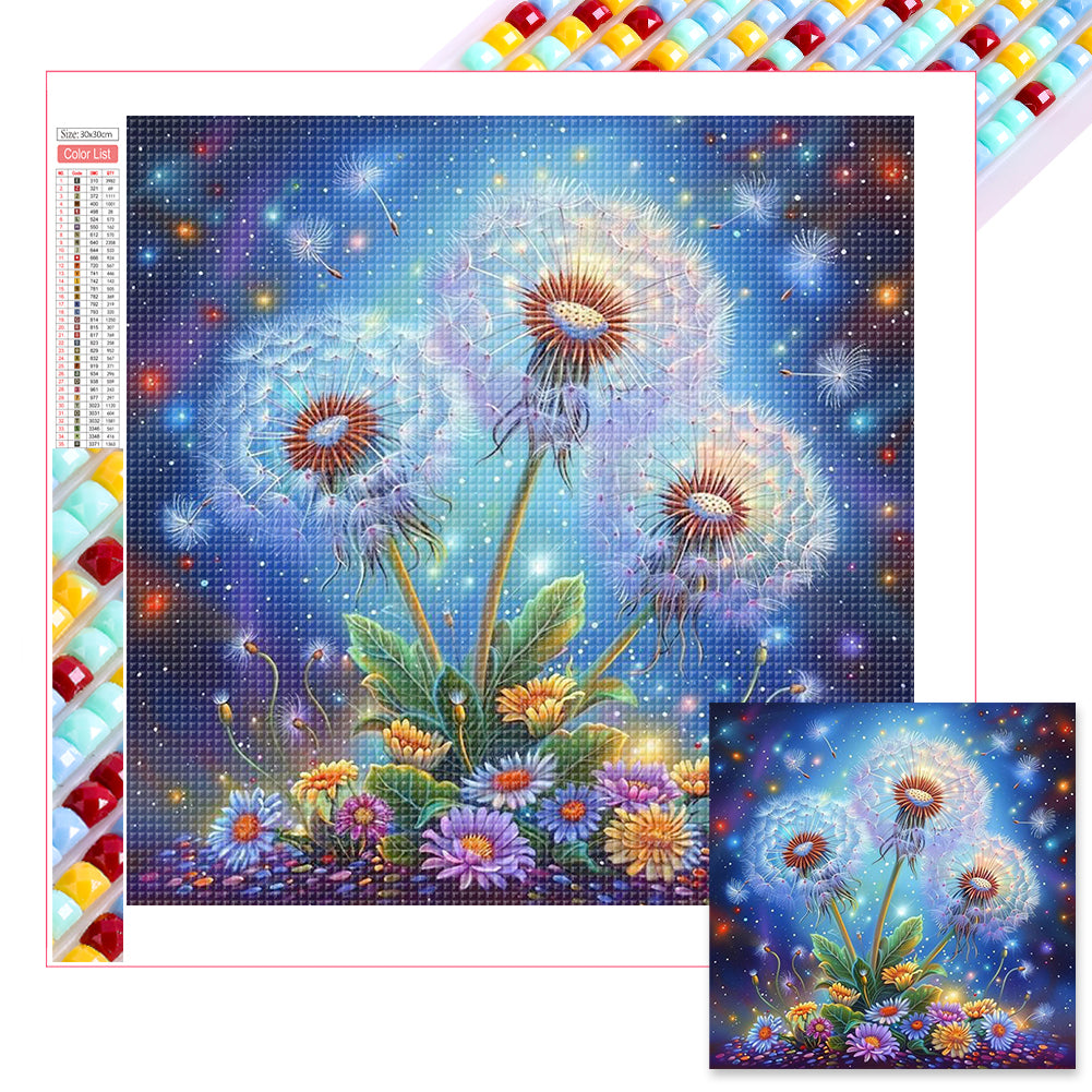 Diamond Painting - Full Square - Free flying dandelions (30*30CM)