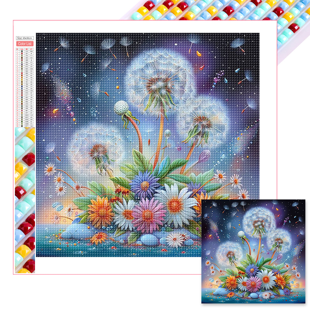 Diamond Painting - Full Square - Free flying dandelions (30*30CM)