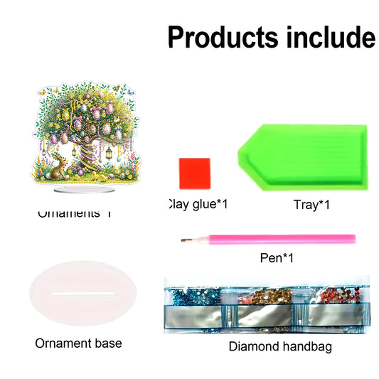 Easter Egg Tree Diamond Painting Desktop Ornaments for Bedroom Table Decor