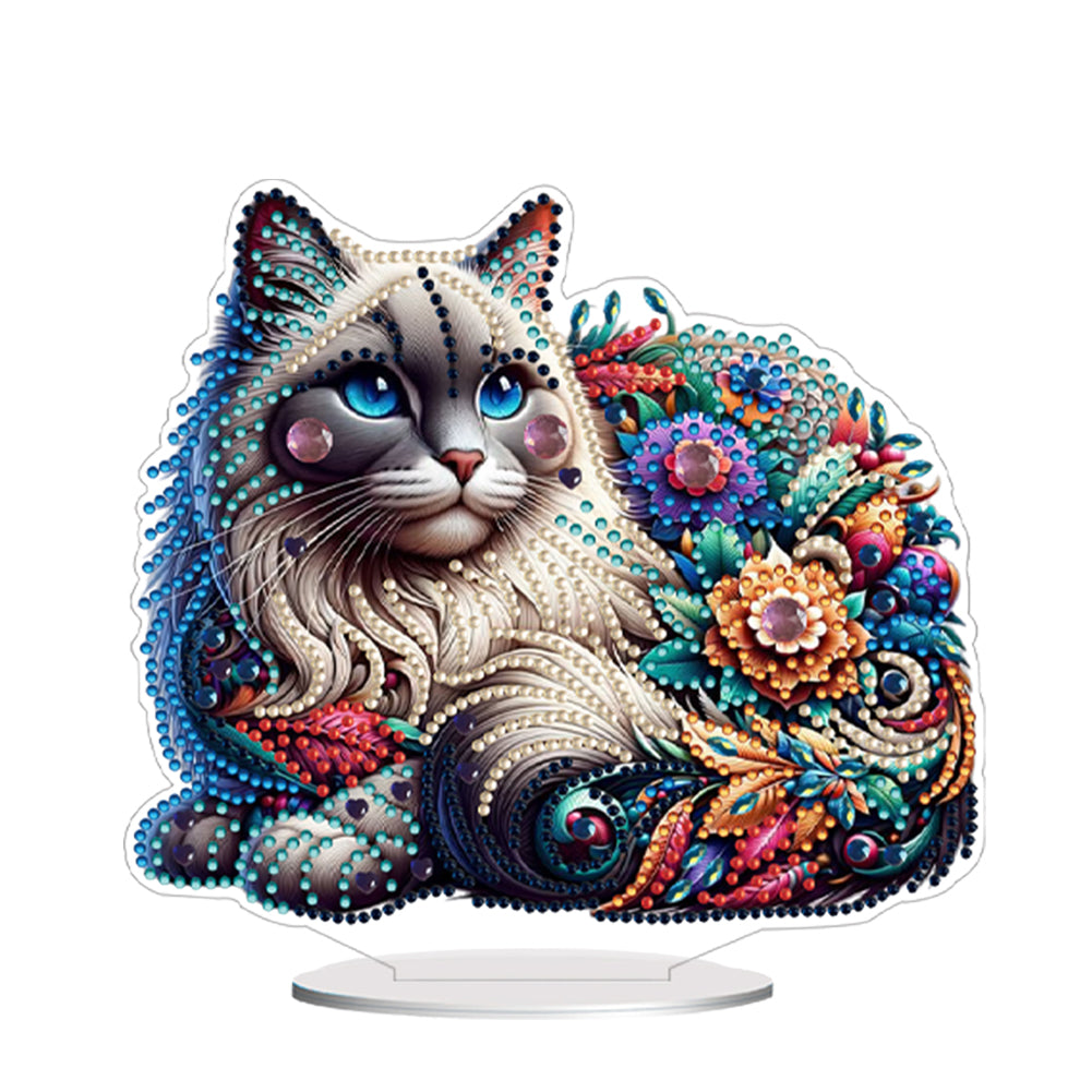 Cat Diamond Painting Desktop Ornament Rhinestones Decorations for Adults