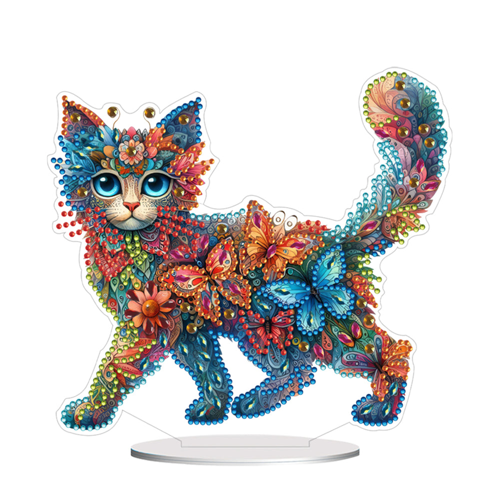 Cat Diamond Painting Desktop Ornament Rhinestones Decorations for Adults