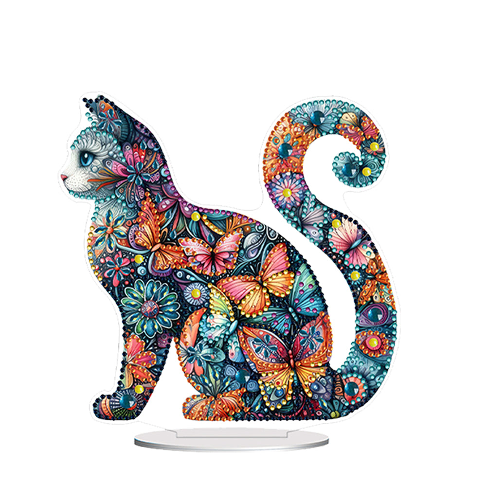 Cat Diamond Painting Desktop Ornament Rhinestones Decorations for Adults