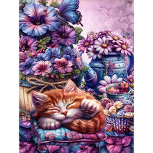Load image into Gallery viewer, Diamond Painting - Full Round - Flower Cat (30*40CM)
