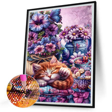 Load image into Gallery viewer, Diamond Painting - Full Round - Flower Cat (30*40CM)

