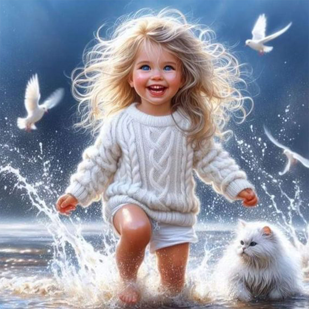 Diamond Painting - Full Round - Cute Girl (30*30CM)