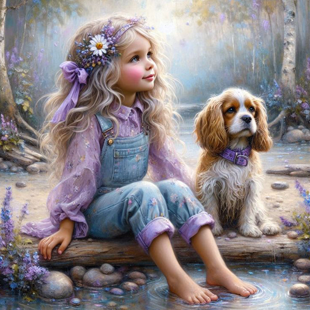 Diamond Painting - Full Round - Cute Girl (30*30CM)