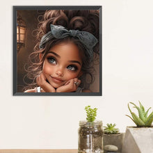Load image into Gallery viewer, Diamond Painting - Full Round - Girl with Chin on Hand (30*30CM)
