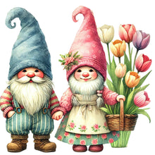 Load image into Gallery viewer, Diamond Painting - Full Round - Gnome and Tulip (30*30CM)
