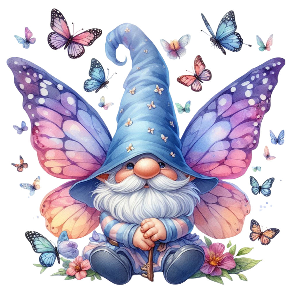 Diamond Painting - Full Round - Gnome Butterfly (30*30CM)