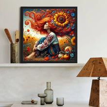Load image into Gallery viewer, Diamond Painting - Full Round - To Sunflower girl (40*40CM)
