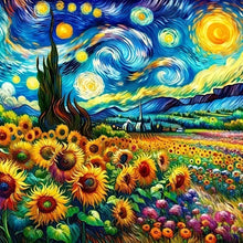 Load image into Gallery viewer, Diamond Painting - Full Round - Sunflower and starry sky (40*40CM)
