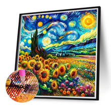 Load image into Gallery viewer, Diamond Painting - Full Round - Sunflower and starry sky (40*40CM)
