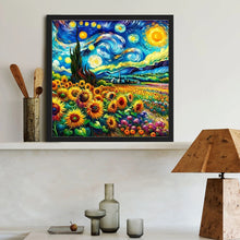 Load image into Gallery viewer, Diamond Painting - Full Round - Sunflower and starry sky (40*40CM)
